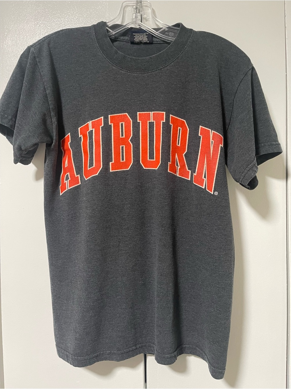 MV Sport Charcoal Tee with Orange AUBURN Arch